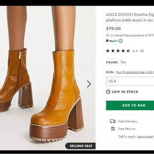 ASOS platform ankle boots in tan